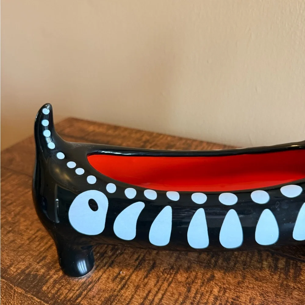 NWT! Pier 1 Day of the Dead Dog Cracker Dish. Sugar Skull/ Dias de Los Muertos